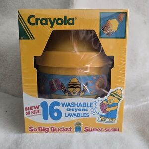 Sealed & Brand New, Vintage Crayola 16 Washable Crayons Bucket